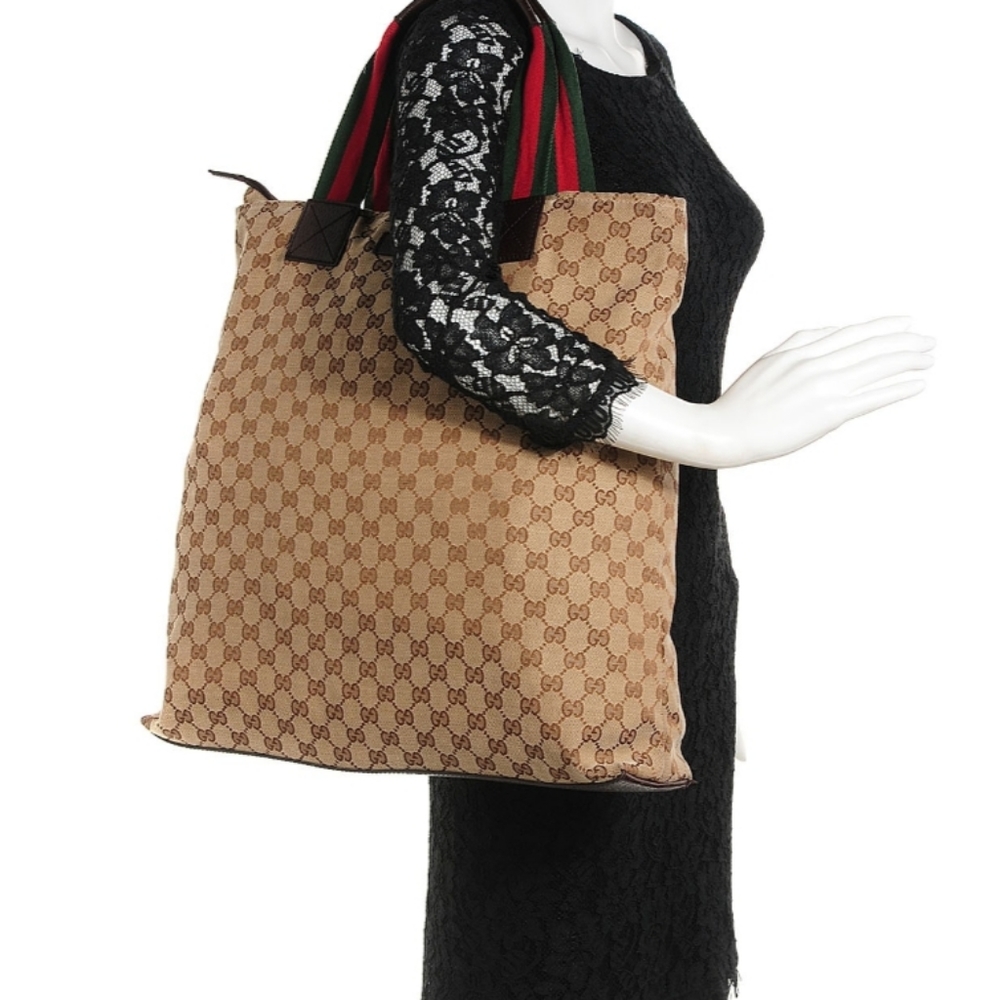 Gucci Authentic Large 18" x 17"  Canvas monogram GG tote bag